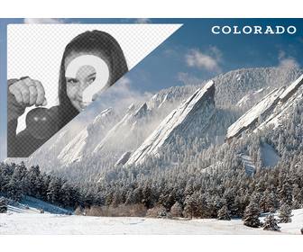 postcard of landscape of snowy denver with ur photo