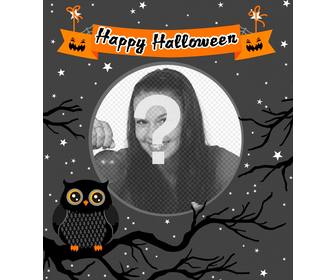 halloween photo frame with an owl