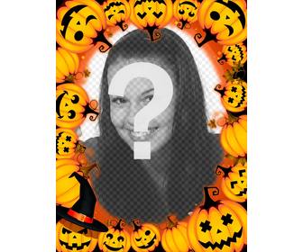 photo frames with halloween pumpkins