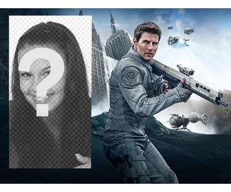 photomontage with tom cruise in the movie oblibion