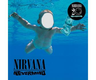 photomontage with the cd cover of nirvana to edit