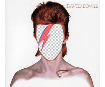 photomontage with the cd cover of david bowie