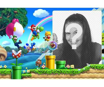 collage with picture of the game super mario bros u