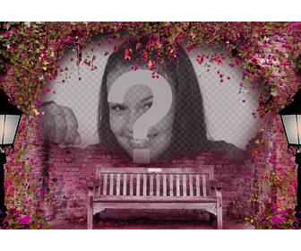 pink photomontage to put ur photo on bench