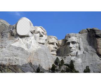 free photomontage to put your face on the famous work of mount rushmoreen