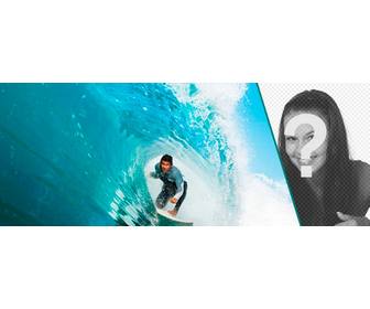 customizable facebook cover photo with an image of surfer
