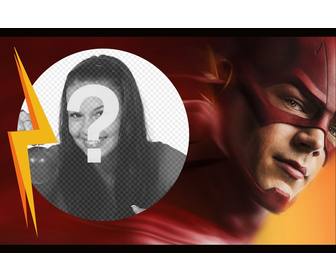 photomontage with one of the flash superheroes