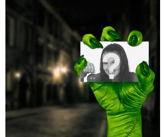 photomontage with green monster