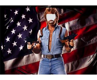 photomontage of chuck norrisn american hero to edit