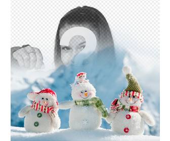 photomontage to put ur photo in this image of three snowmen