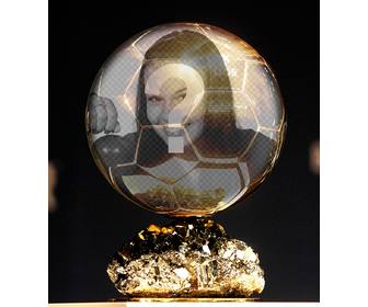 photomontage with golden ball to put ur photo