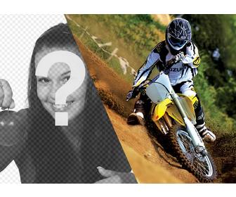 photo montage with motocross bike