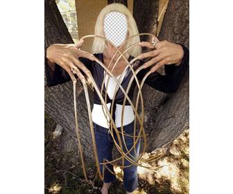 photomontage of woman with the longest fingernails in the world