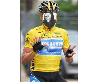photomontage of lance armstrong celebrating his 7 tours