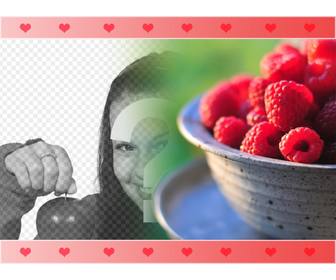 frame with raspberries and hearts to add ur photo