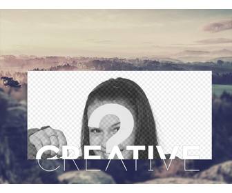 photo frame edged of clouds with the word creative cloud in different typefaces to make online