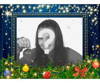 blue frame for christmas decoration photos