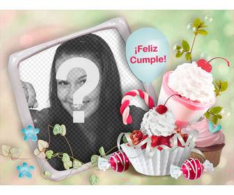 birthday greeting to personalize with ur photo and some ice cream