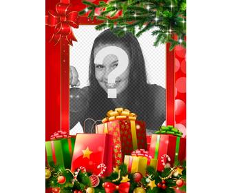 christmas frame with many gifts to personalize with ur photo