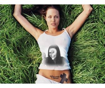 with this photo effect u go forth in the shirt of the sexy angelina jolie