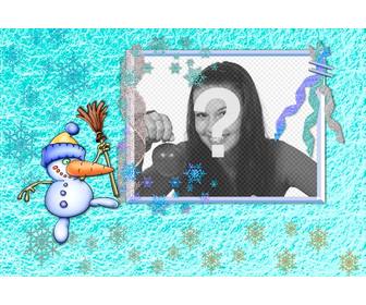 christmas card with fun snowman