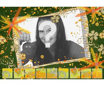 hippie frame with colors and flowers for ur photo