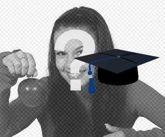 photomontage of academic hat to put on your photos