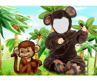 monkey costume for children that u can put photo