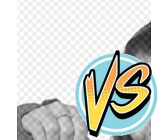 versus sticker to put on ur photos and symbolize struggle or challenge between two people with the sign of vs