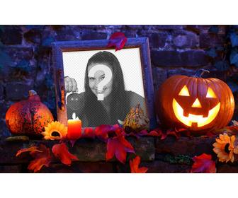 halloween picture frame with pumpkin for ur photo
