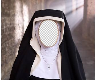 photomontage of nun to put the photo of your face