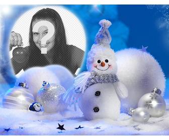 christmas frame with snowman for ur photos