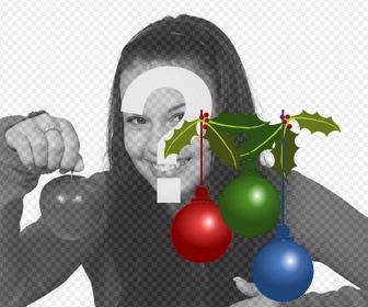 sticker of three balls of christmas for ur photos