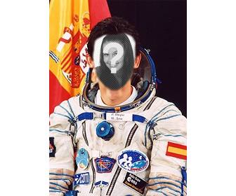 photo effect where you can put your face on the body of pedro duque spanish astronaut