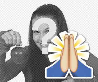 sticker of the emoji with hands together to pray