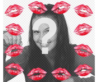 frame to upload your photo surrounded by kisses