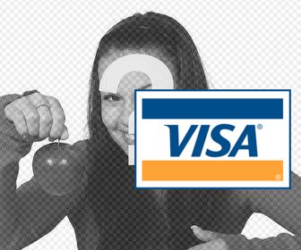 sticker of visa credit card logo for ur photos