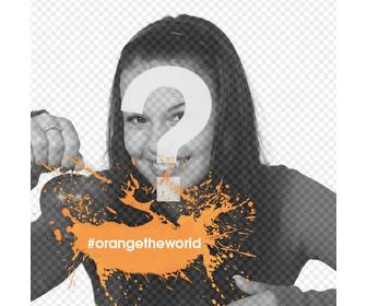 photo effect of orange mark to stop violence against women