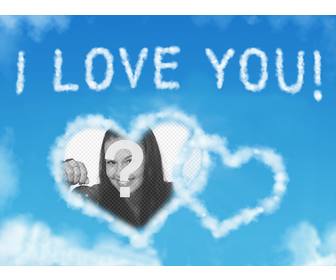 photo effect of clouds with the words i love u
