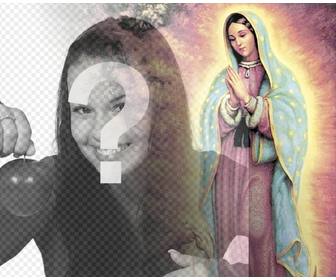 photomontages with images of the virgin of guadalupe