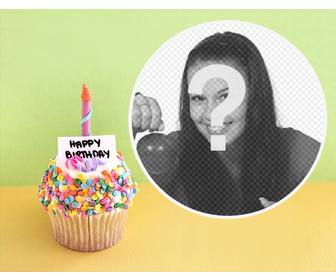 photo effect with birthday cupcake for your photo