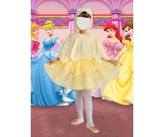 photo effect of little princess costume for girls