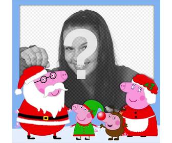 photo effect of christmas with the peppa pigquots family
