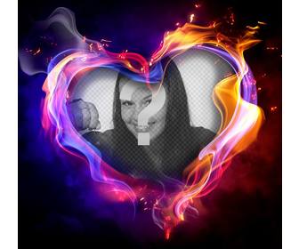 photo effect of heart on fire to upload your photo