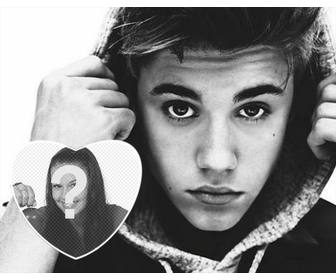 photo effect of justin bieber in black and white for ur photo