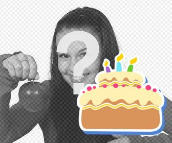 sticker of birthday cake to put on ur photos