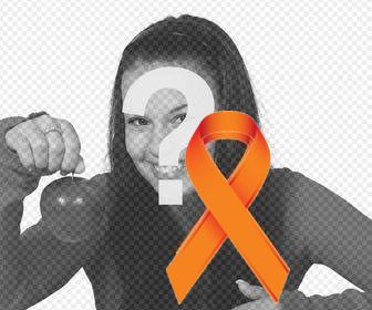 orange ribbon in support of the fight against leukemia to put on ur pictures