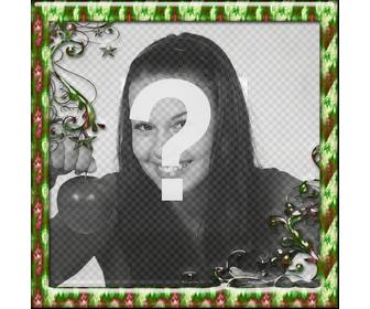 christmas photo frame with green border where u can put photo