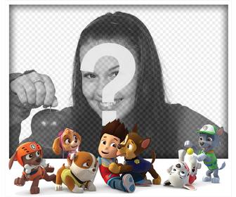 upload your photo with all the characters of paw patrol