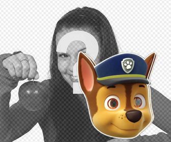 mask of chase from paw patrol for ur photos